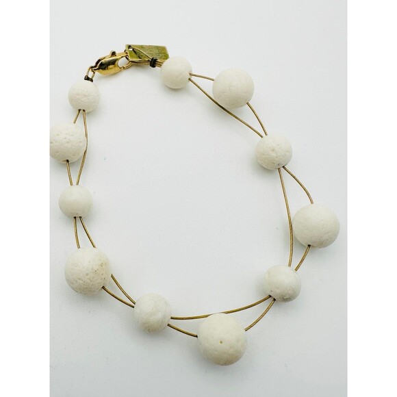 Athens protasis made in Greek white bead wire Bracelet 7.5" - Picture 2 of 4